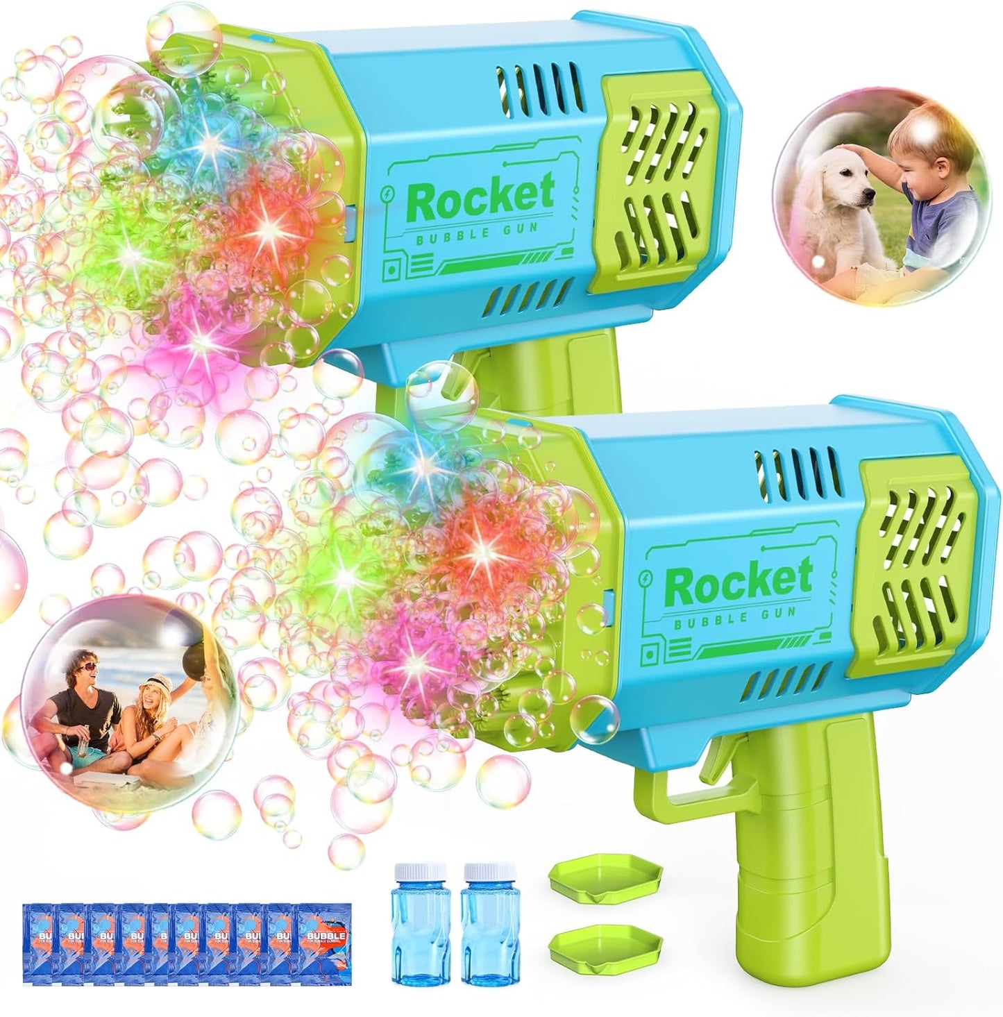 Rocket Bubble Blaster + FREE 10 Pk Bubble Solution🔥