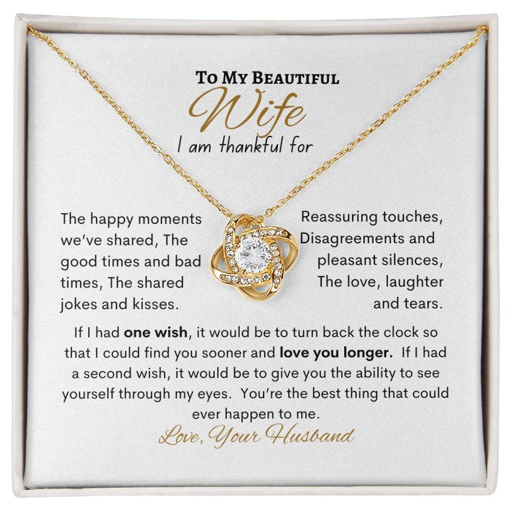 To My Beautiful Wife Love Knot Necklace