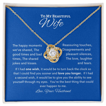 To My Beautiful Wife Love Knot Necklace