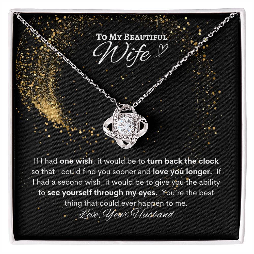 To My Beautiful Wife Love Knot Necklace